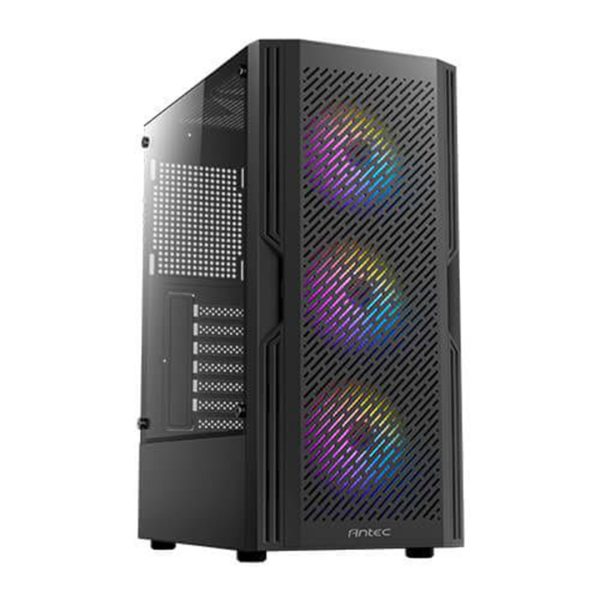 Second image of Antec AX20 ATX Gaming Case - With Window And 3 x RGB Fans - Black