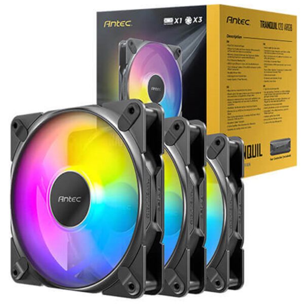 Antec Tranquil 120mm ARGB PWM Case Fan -Black - 3 Pack