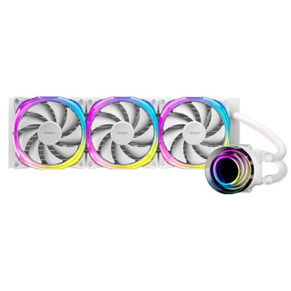 Second image of Antec AIO Vortex 360 Liquid CPU Cooler 360mm ARGB PWM Fans - White 280W TDP