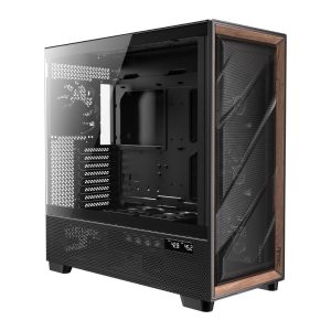 Antec Flux PRO Full Tower Tempered Glass E-ATX PC Gaming Case Black/Wood