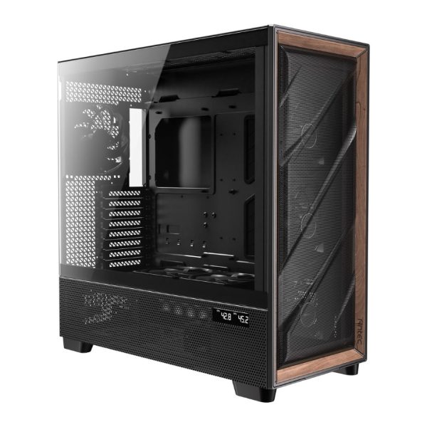 Antec Flux PRO Full Tower Tempered Glass E-ATX PC Gaming Case Black/Wood
