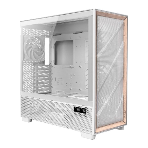 Antec Flux PRO Full Tower Tempered Glass E-ATX PC Gaming Case White/Wood