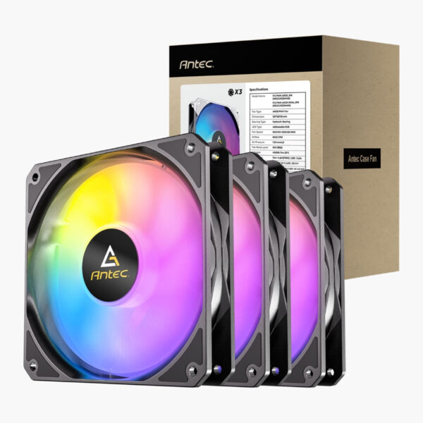 Second image of Antec P12 ARGB PWM 120mm Case Fan - Black - Triple Pack