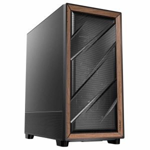 Antec Flux SE E-ATX Full Tower PC Gaming Case - Black/Wood - 5 x Fans