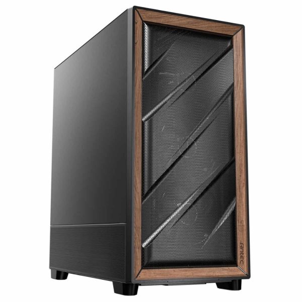 Antec Flux SE E-ATX Full Tower PC Gaming Case - Black/Wood - 5 x Fans