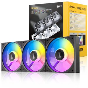 Antec Connect 120 ARGB 120mm PWM Case Fans - 3 Pack - Black