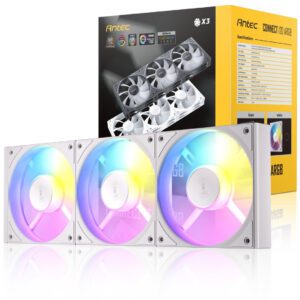Antec Connect 120 ARGB 120mm PWM Case Fans - 3 Pack - White