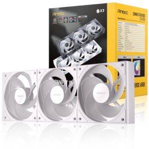 Antec Connect Reverse Air Flow 120 ARGB 120mm PWM Case Fans - 3 Pack - White