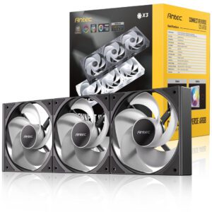 Antec Connect 120 ARGB Reverse Flow 120mm PWM Case Fans - 3-Pack - Black