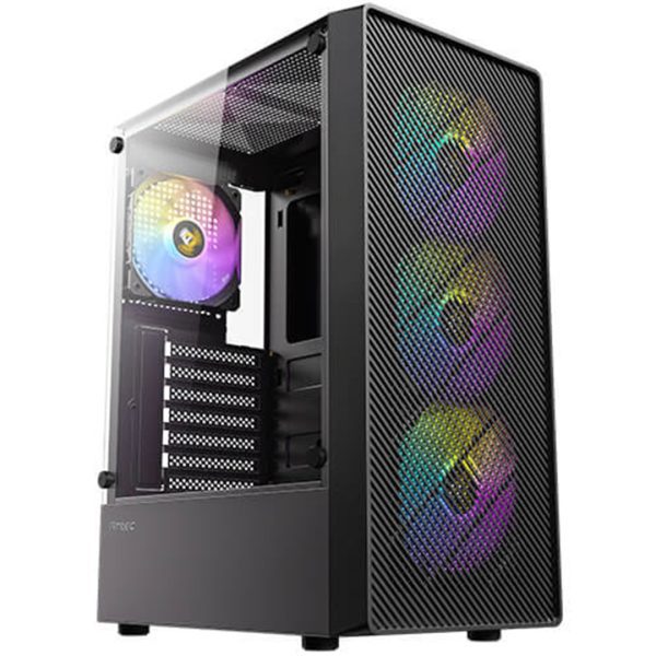 Antec AX26 RGB Elite ATX Mid-Tower Gaming PC Case - Black - 4 RGB Fans