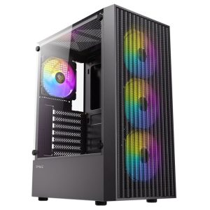 Antec AX27 RGB Elite ATX Mid-Tower Gaming PC Case - Black - 4 RGB Fans