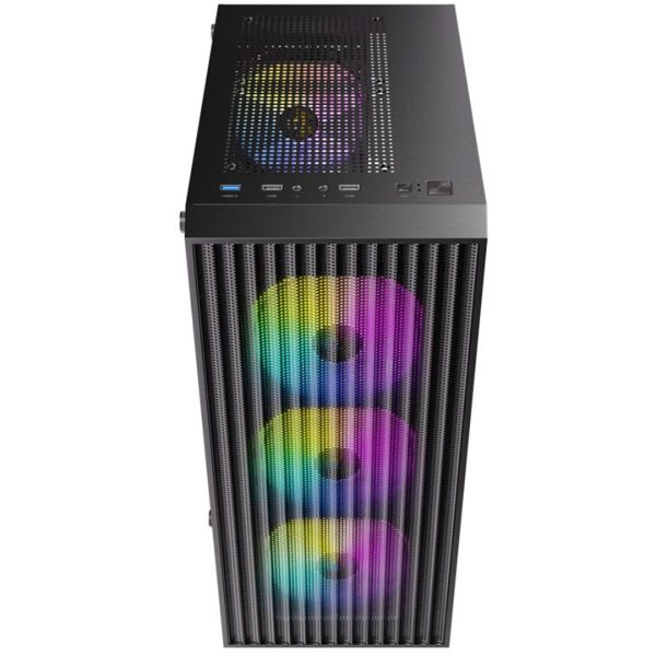 Second image of Antec AX27 RGB Elite ATX Mid-Tower Gaming PC Case - Black - 4 RGB Fans