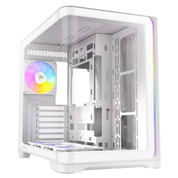 Antec C5 Curve ARGB ATX Mid Tower Gaming Case - White - 4 ARGB Fans