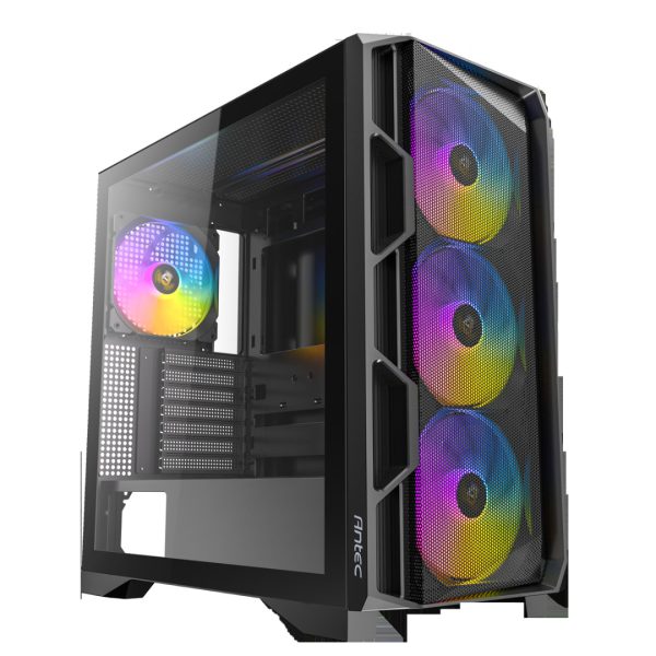 Antec AX-1000 E-ATX Mid Tower Tempered Glass Gaming Case ATX - Black - 4 ARGB Fans
