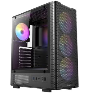 Antec VX-310 ARGB ATX Mid Tower RGB Gaming Case - Black - 4 ARGB Fans