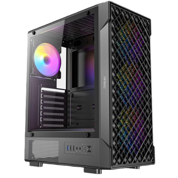 Antec VX-320 ARGB ATX Mid Tower RGB Gaming Case - Black - 4 ARGB Fans