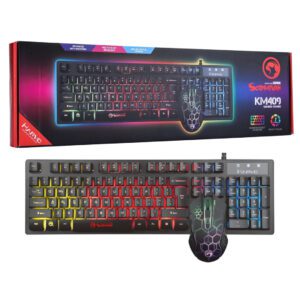 Marvo Scorpion KM409 7 Colour LED USB Gaming Keyboard & Mouse Set