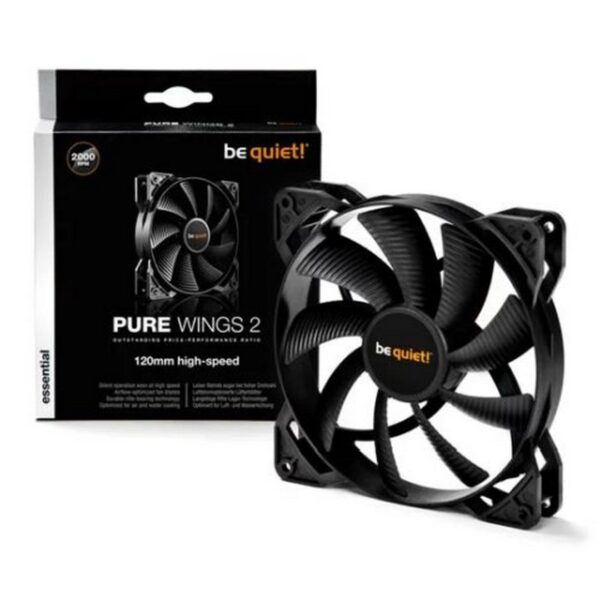 be quiet! BL080 Pure Wings 2 12cm High Speed Case Fan, Rifle Bearing, Black