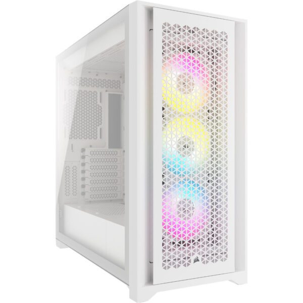 Second image of Corsair iCUE 5000D RGB AIRFLOW Mid Tower E-ATX Gaming Case - White With Window