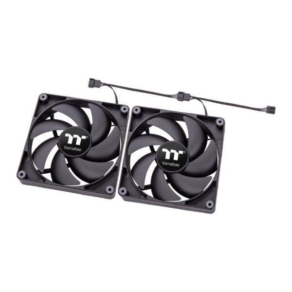 Second image of Thermaltake CT120 PWM PC Cooling Case Fans 2 Pack Black CL-F147-PL12BL-A