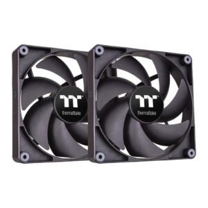 Thermaltake CT120 PWM PC Cooling Case Fans 2 Pack Black CL-F147-PL12BL-A