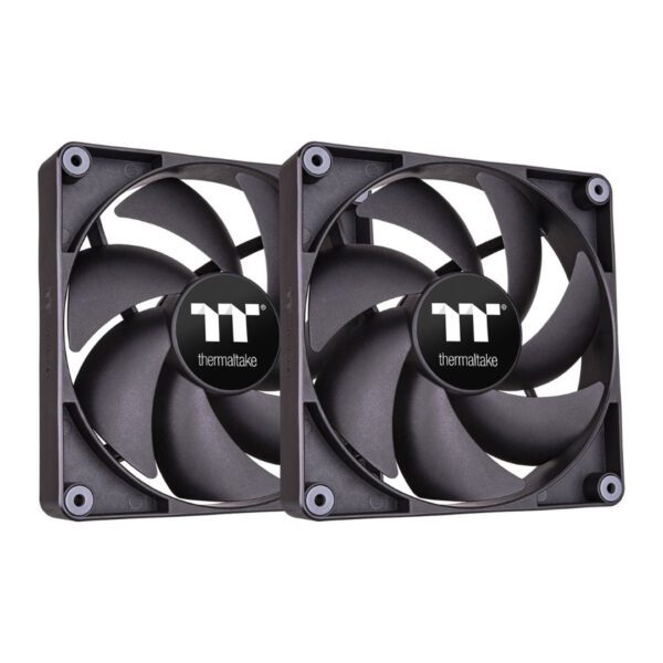 Thermaltake CT120 PWM PC Cooling Case Fans 2 Pack Black CL-F147-PL12BL-A