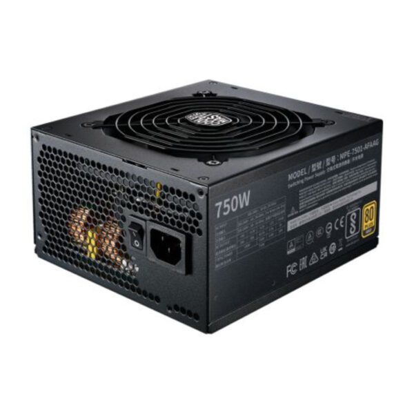 Second image of Coolermaster 750W PSU Full-Modular 80 Plus Gold ATX 3.0-120mm HDB Fan Power Supply