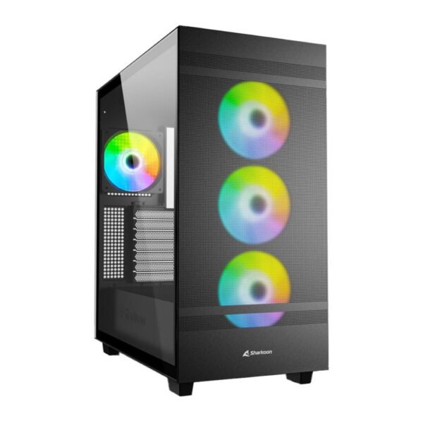 Sharkoon Rebel C50 RGB Black ATX Mid Tower Metal PC Gaming Case