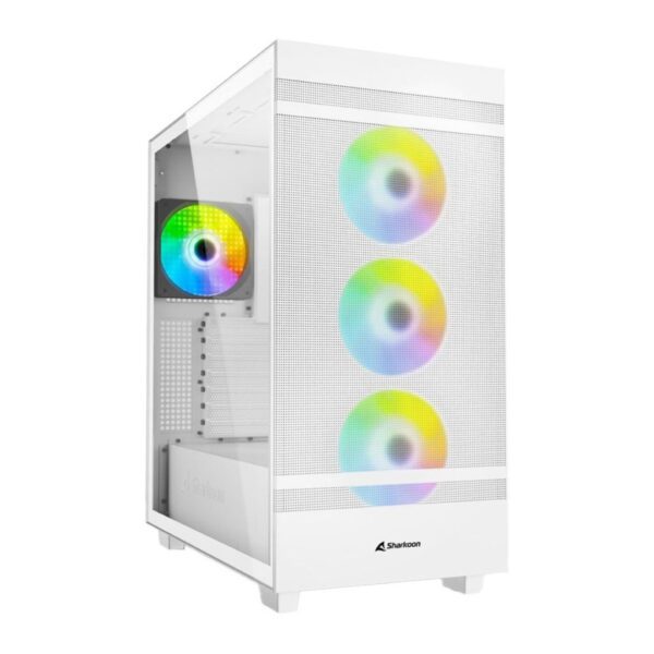 Sharkoon Rebel C50 RGB White ATX Mid Tower Metal PC Gaming Case