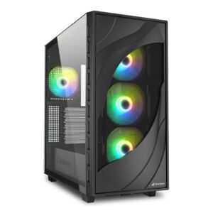 Sharkoon Rebel C80G RGB Black ATX Mid Tower Metal PC Gaming Case