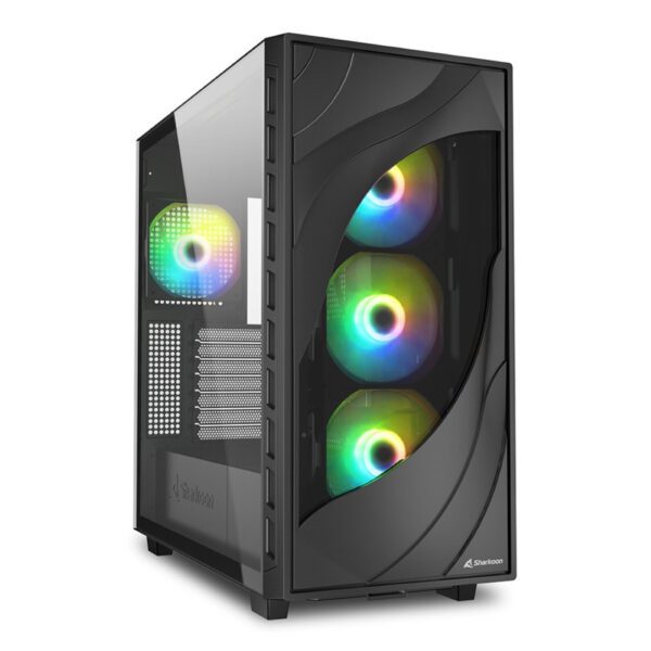 Sharkoon Rebel C80G RGB Black ATX Mid Tower Metal PC Gaming Case