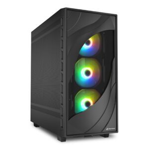 Sharkoon Rebel C80M RGB Black ATX Mid Tower Metal PC Gaming Case