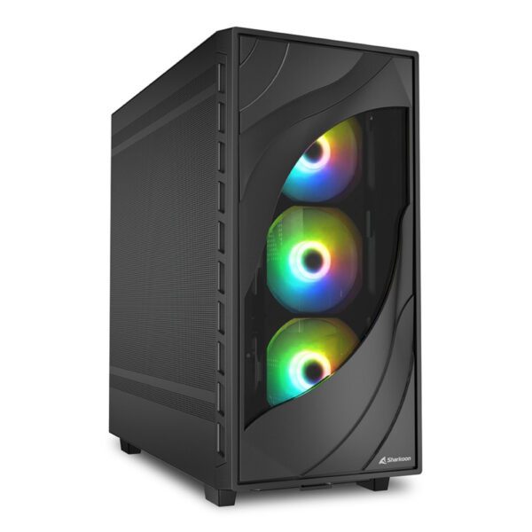 Sharkoon Rebel C80M RGB Black ATX Mid Tower Metal PC Gaming Case