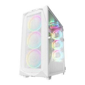 Sharkoon REV300 White ATX Mid Tower Tempered Glass PC Gaming Case