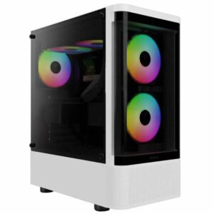 Gamdias TALOS E3 CG WH Mid-Tower Curved Glass Panel White Case