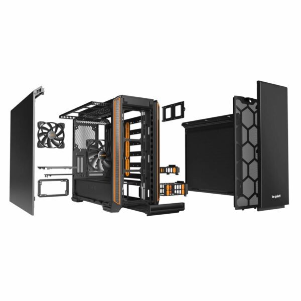 Second image of be quiet! Silent Base 601 Gaming Case, E-ATX, No PSU, 2 x Pure Wings 2 Fans, PSU Shroud, Orange Trim