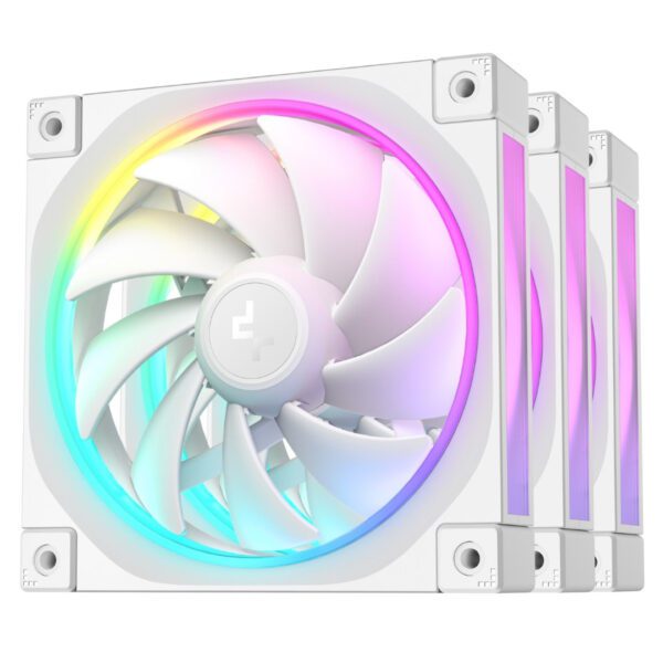 DeepCool FL12 120mm PWM ARGB Case Fan - High Performance - White - 3 Pack