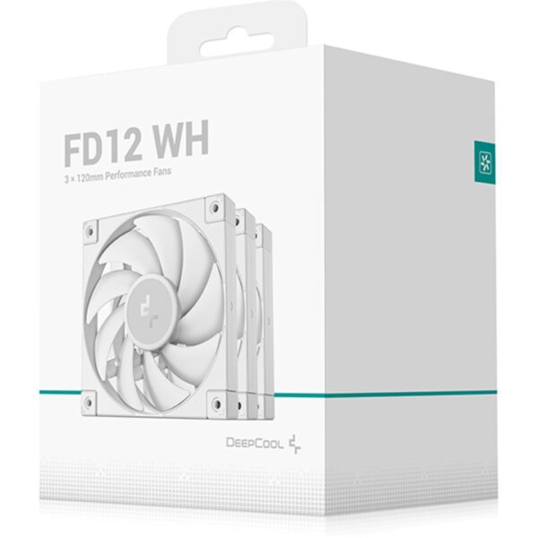 Second image of DeepCool FD12 120mm PWM Case Fan - White - Triple Pack
