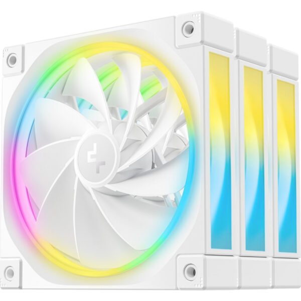 DeepCool FL12 120mm PWM Reverse Fan Flow Case Fan - White - Triple Pack