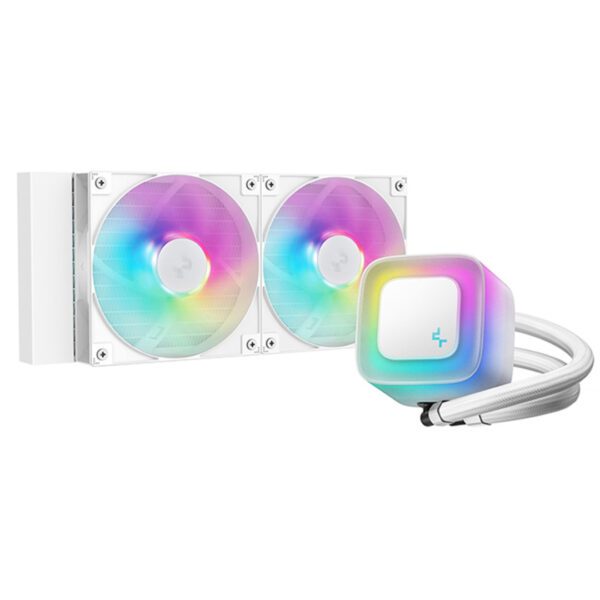 DeepCool LE240 V2 240mm ARGB AIO Liquid CPU Cooler - White