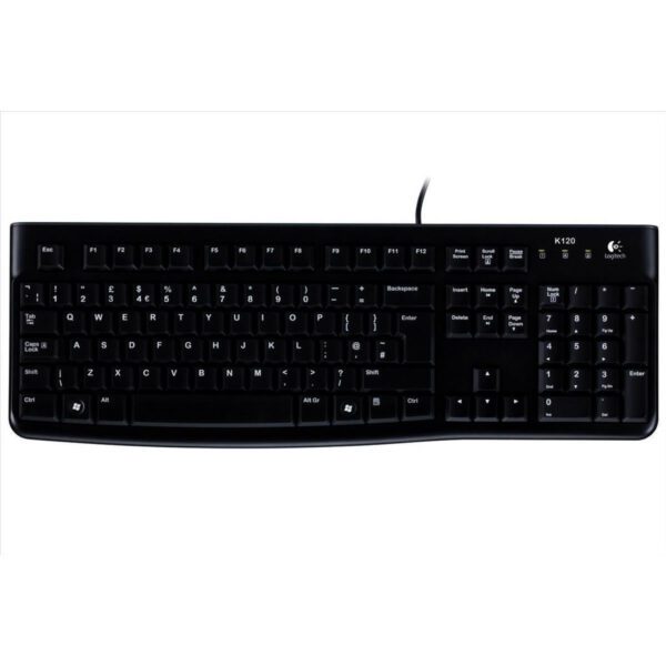Logitech K120 Wired Keyboard - USB - Low Profile -  Quiet Keys - OEM