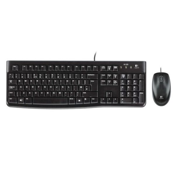 Logitech MK120 Wired Keyboard and Mouse Desktop Kit - USB - Low Profile