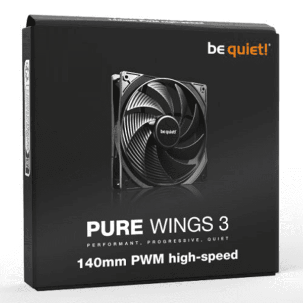 Second image of be quiet! BL109 Pure Wings 3 PWM High Speed 14cm Case Fan Black Ultra Quiet Fan