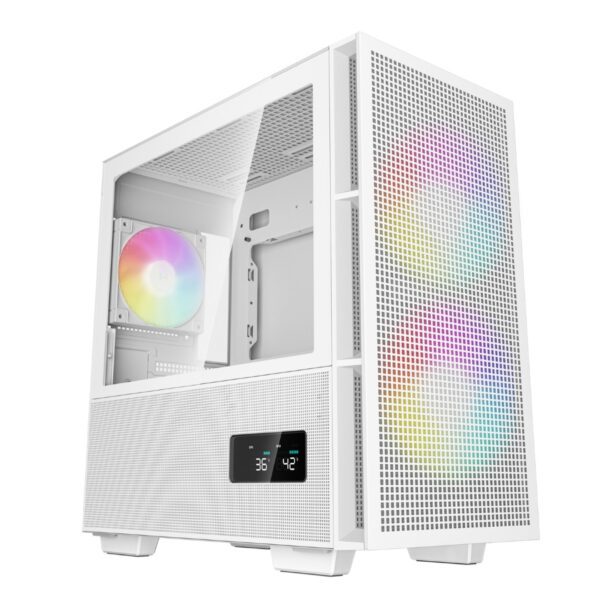DeepCool CH360 Micro-ATX ARGB Digital Gaming Case - White