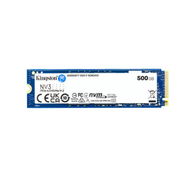 Kingston NV3 500Gb SSD m.2 PCIe Gen4 Solid State Drive - 6000Mbs / 2200Mbs