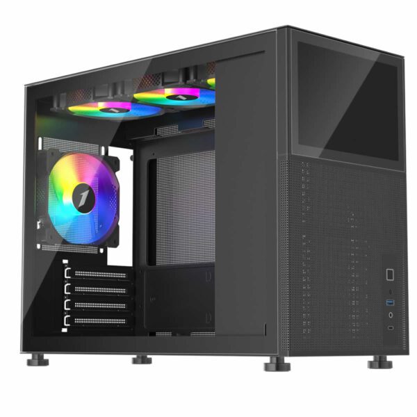 1st Player MIKU Mi6-EV Emotion View Micro ATX Black Case