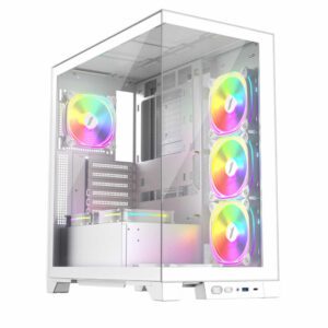 1st Player MIKU Mi8 White Mid Tower Case with 7 x ARGB Fans