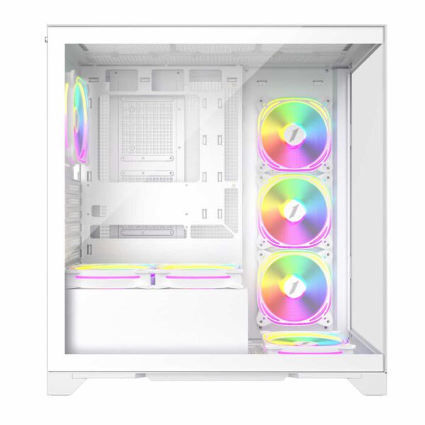 Second image of 1st Player MIKU Mi8 White Mid Tower Case with 7 x ARGB Fans