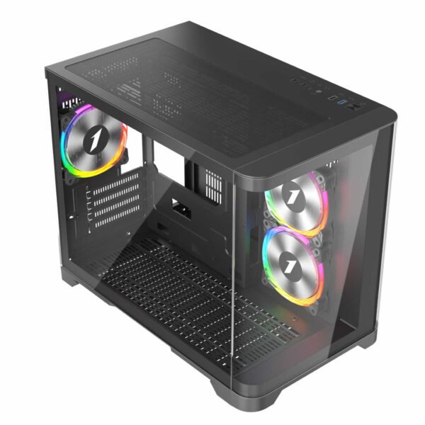 Second image of 1st Player UV6 Micro ATX Black Case with 3 RGB Fans