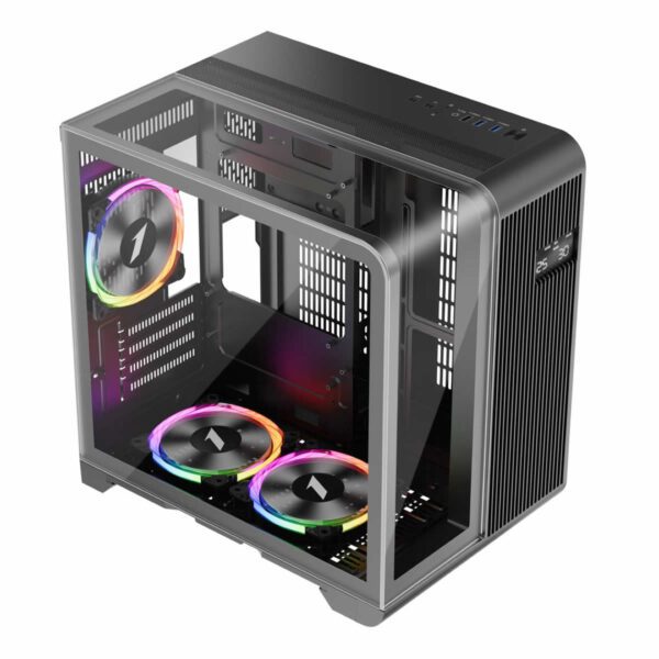 Second image of 1st Player RT5 Micro ATX Black Case with 3 x RGB Fans